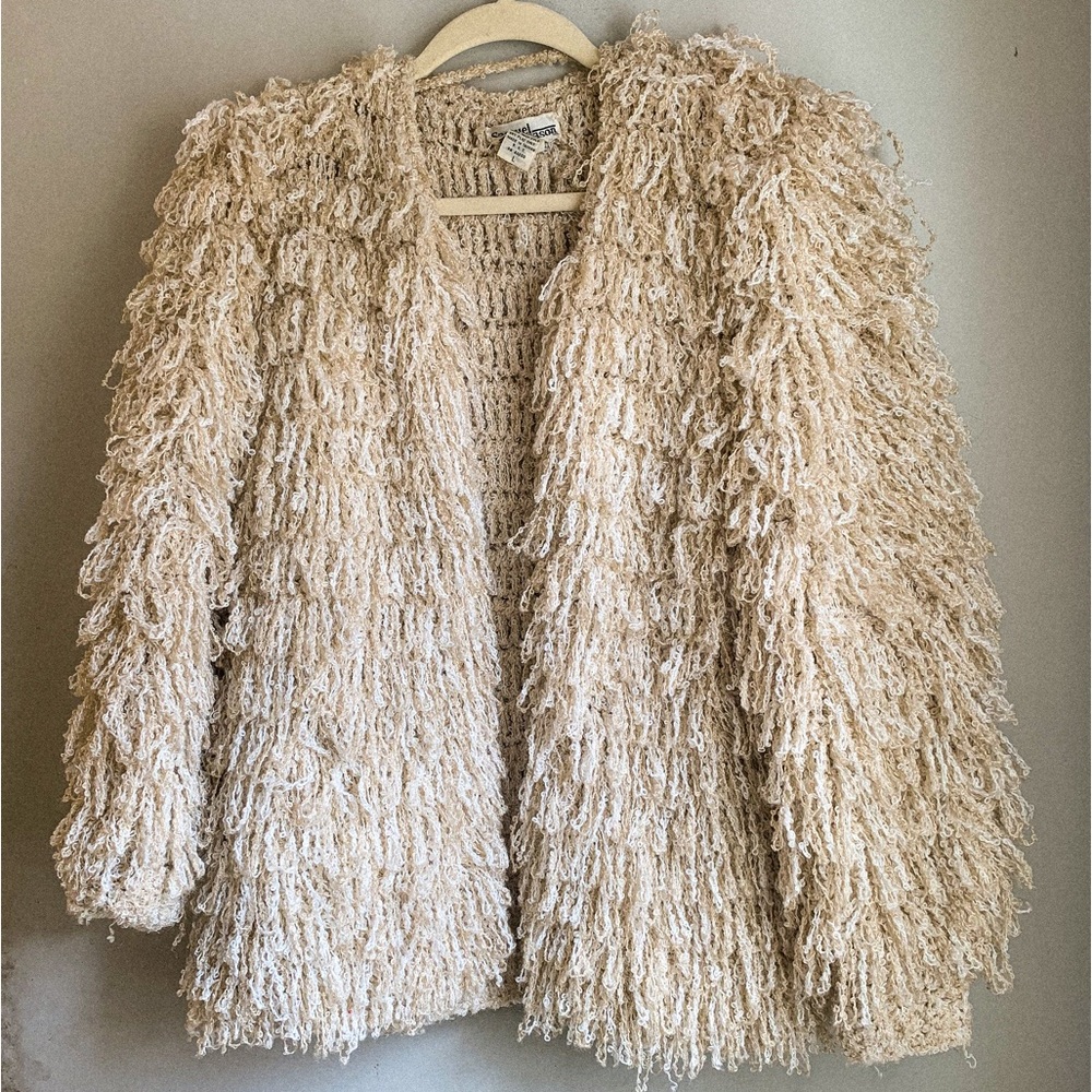 Vintage Samuel Jason Fuzzy Fun String Coat Size Large